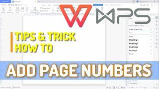 WPS Office Word How To Add Page Numbers