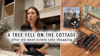 A TREE FELL ON THE COTTAGE after we went estate sale shopping | XO, MaCenna Vlogs