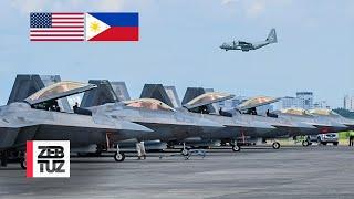 USAF & Philippine Air Force: Arrival Stealth F-22 Raptor During Military Exercise in The Philippines