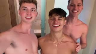 Cute 18 y.o. Twink trying his first kiss with gay twins  See continuation link ⬇️