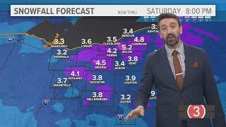 Thursday's extended Cleveland weather forecast: Widespread accumulating snow moves in Friday