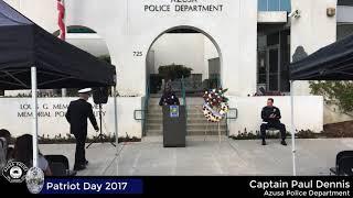 The City of Azusa 2017 Patriot Day Service