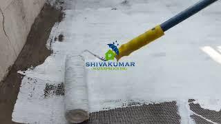 Roof Crack Filling & Fiber Mesh Waterproofing Coating | Shivakumar Waterproofing Services