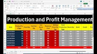 How To Make Egg Production and Profit Management System in Excel