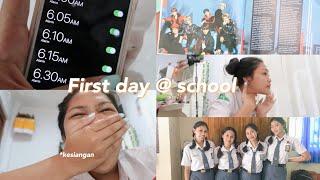 first day of school indonesian high school after exam break(senior year)  / Indonesia