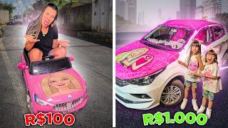 Carro da BARBIE de R$1000 e R$10000 e R$100000 - Desafio da Barbie