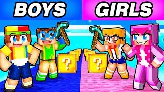 GIRLS vs BOYS Lucky Block Race!