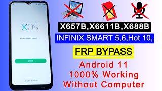 All Infinix Smart 5/6 FRP Bypass Android 11 X657B / X6611B / X688B FRP Bypass /Google Account Unlock