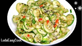 Korean 2 minute cucumbers salad. Salad with cucumbers and soy sauce #LudaEasyCook