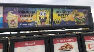 SpongeBob Wendy's The Krabby Patty Kollab Burger and Pineapple Under the Sea Frosty