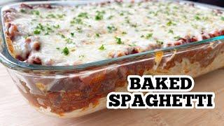 Cheesy and hearty BAKED SPAGHETTI 