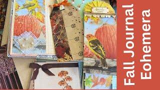 FALL Junk Journal Ephemera Craft with Me - AND Spring/Summer Junk Journal Flip Through