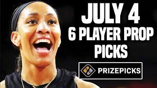 WNBA PRIZEPICKS TODAY | 6 BEST PROP PICKS | THURSDAY | 7/4/2024 | BEST PROPS | NBA BETTING |