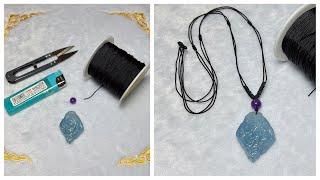 How to Make Aquamarine Raw Stone Pendant Necklace? Braided Style Jewelry Tutorial