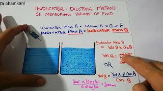 Renal physiology 5 || Indicator dilution method of measuring fluid volume