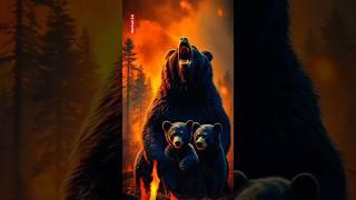 Heroic Firefighters Rescue Bear Family from California Wildfire 2025 #animals #wildfire #shorts