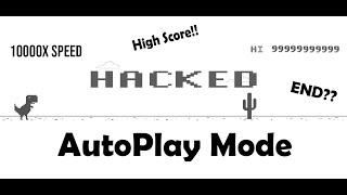 Chrome Dino Game Hack | TRex Autoplay mode | What is the ending ???