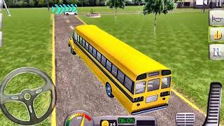 Yellow School Bus Driving Simulator - School Bus Game Mimo Gameplay #4 /110125