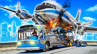 Airplane CRASHES into BUS during Emergency Landing in GTA 5!