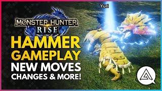 Monster Hunter Rise | New HAMMER Weapon Gameplay - New Moves, Changes & Silkbind Attacks
