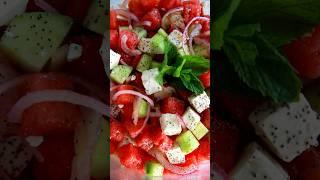 This is the best watermelon feta salad you will ever make! #summerrecipes  #salad #foodie