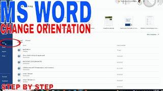   How To Change Orientation In Ms Word 