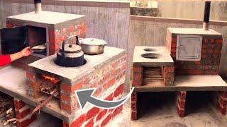 Smoke-free cement stove with 3-in-1 bakery Creative \ Save firewood