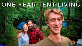 ONE YEAR LIVING IN A TENT FULL TIME | ANSWEREING YOUR QUESTIONS