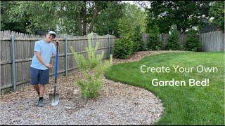 How to Create a New Garden Bed: Removing Grass, Planting, Watering, and Mulch! | Joshua's Garden