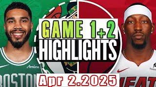 Boston Celtics Vs Miami Heat Game 1st+2nd Highlights Apr 2,2025 NBA Season 2024-25