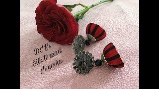 how to make Silk thread German silver jhumka