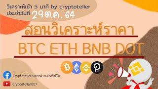 วิเคราะห์(คริปโต)เช้า5นาที | บทวิเคราะห์ บิทคอยน์ BTC ETH BNB DOT ราคาBinance วันนี้ 29 ต.ค. 64