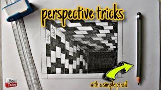 simple perspective tricks step by step #pencildrawing #art #drawing #perspective #imani #3d #3dart