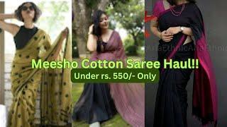 Meesho Haul I Cotton Saree Haul I Workwear Saree Haul I Shy to Shine 