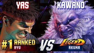 SF6 ▰ YAS (#1 Ranked Ryu) vs KAWANO (Akuma) ▰ High Level Gameplay