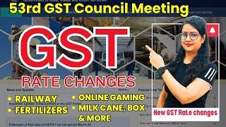 Changes in GST Rates of Goods & Services by 53rd GST council meeting  | New GST Rates | GST