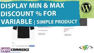 How to Display Discount Price Percentage for WooCommerce Products | Min & Max % Variable | Simple