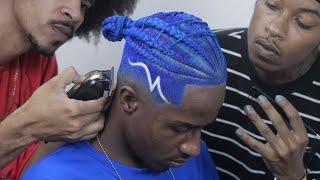  AMAZING BLUE BRAIDS  incrível corte e tranças totalmente azul