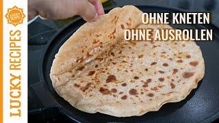 Make Roti without kneading and rollling! | No knead flatbread