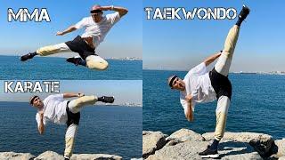 Amazing kicks: MMA, Karate, Taekwondo.