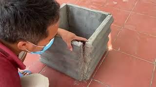 How To Make Durable And Unbreakable Cement Flower Pots From Corrugated Iron Sheets