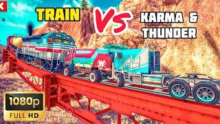 STOP THE TRAIN! TRAIN VERSUS KARMA & THUNDER TRUCK | OFF THE ROAD HD OPEN WORLD DRIVING GAME