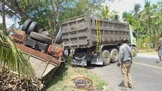 Evakuasi Badan Truk Tebu Gandengan Terbalik di Selorejo Blitar 25 Agustus 2021