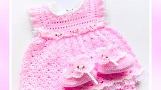 LEONOR CROCHET SET: Learn to make a Stunning Baby Girl Dress with matching Diaper Cover and Booties