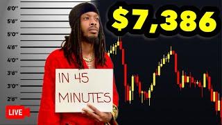 Live Trading NAS100: $7,386 In 45 Minutes Using Liquidity Grab Strategy (FOREX)