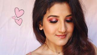 Valentine's Day Makeup Tutorial | HUDA BEAUTY Rose Gold Remastered Palette | Madhushree Joshi