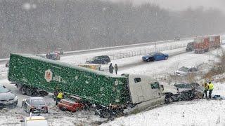 Chaos in Canada Today! Extreme Blizzard Causing Many Major Accident in Alberta