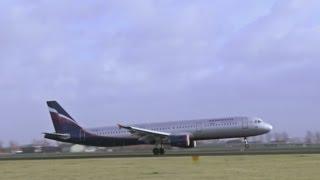 Aeroflot - Airbus A321-211VQ-BEI SU2550 - Landing on Schiphol Airport, Slowmotion