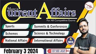 3 February 2024 Current Affairs | Current Affairs Today For All Exams | Daily Current Affairs