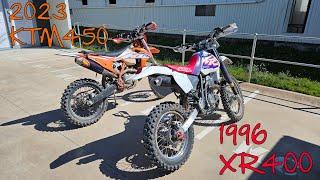 XR400 vs KTM450 trail riding back to back